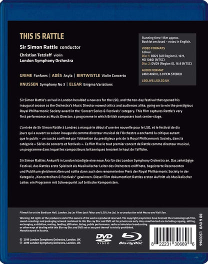 THIS IS RATTLE (Elgar: Enigma Variations / Ades: Asyla) - SIR SIMON RATTLE / LONDON SYMPHONY ORCHESTRA (BLU-RAY & DVD)