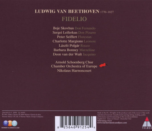 BEETHOVEN: FIDELIO - Bonney, Leiferkus, Skovhus, Chamber Orchestra of Europe, Harnoncourt (2 CDs)