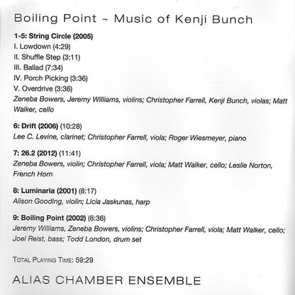 BUNCH: Boiling Point - Music of Kenji Bunch - Alias Chamber Ensemble
