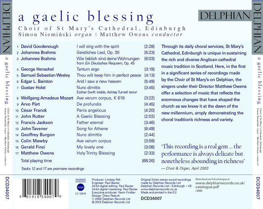 A Gaelic Blessing - Choir Of St. Mary's Cathedral, Edinburgh, Simon Nieminski, Matthew Owens
