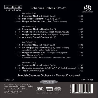 Brahms: Orchestral Works (4 Symphonies, Overtures, Haydn Variations) - Thomas Dausgaard, Swedish Chamber Orchestra (4 Hybrid SACDs)