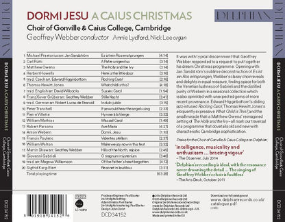 Dormi Jesu: A Caius Christmas - Choir Of Gonville & Caius College, Cambridge, Geoffrey Webber