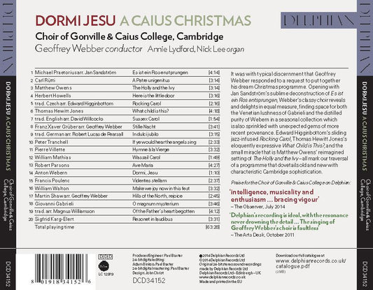 Dormi Jesu: A Caius Christmas - Choir Of Gonville & Caius College, Cambridge, Geoffrey Webber