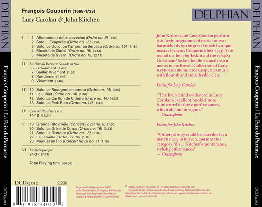 Couperin: La Paix du Parnasse -  Lucy Carolan, John Kitchen