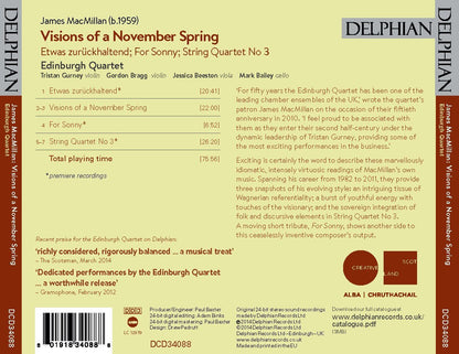 MacMillan: Visions of a November Spring - James MacMillan, Edinburgh Quartet