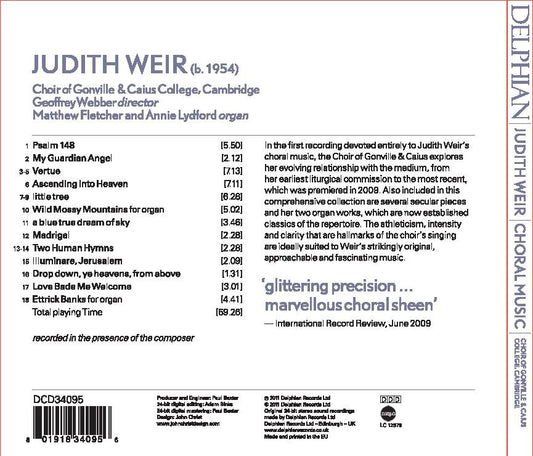 Weir: Choral Music - Choir Of Gonville & Caius College, Cambridge