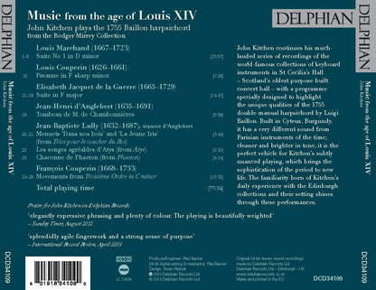 Music From The Age Of Louis XIV - John Kitchen, harpsichord