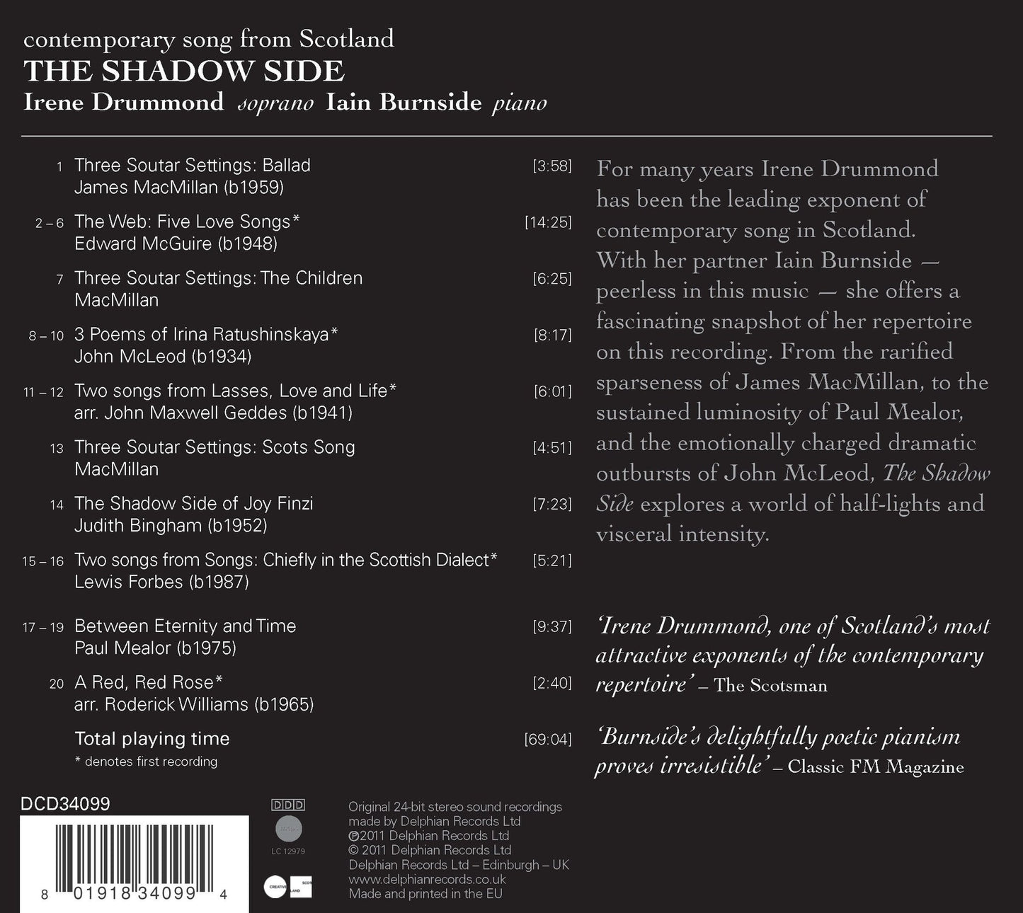 The Shadow Side: Contemporary Song from Scotland - Irene Drummond, Iain Burnside