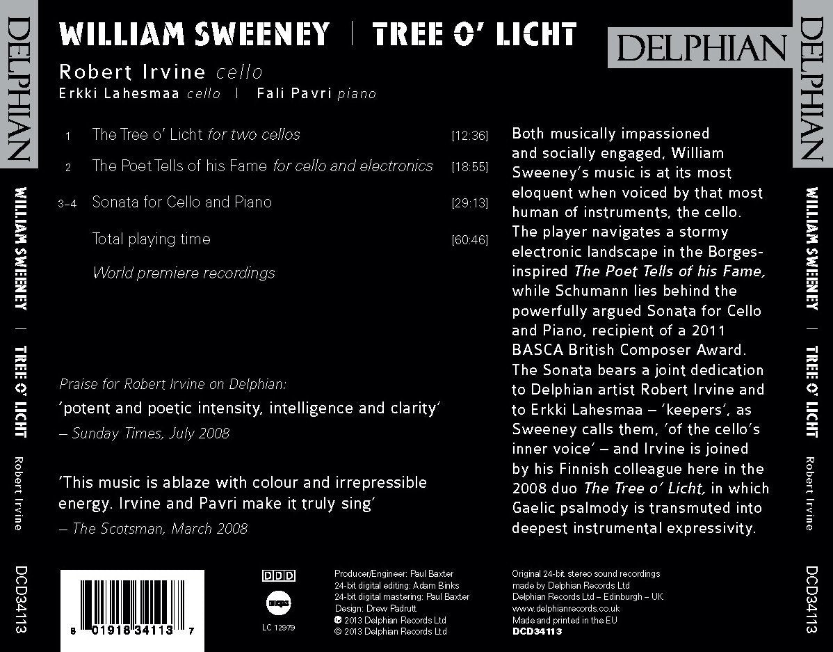 Sweeney: Tree O’ Licht (Works for Cello) - Robert Irvine