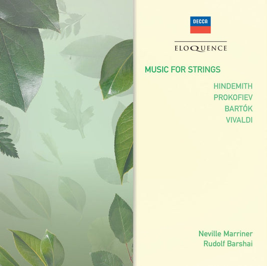 MUSIC FOR STRINGS (Hindemith, Prokofiev, Bartok, Vivaldi)  - Marriner, Barshai, Academy of St. Martin in the Fields, Moscow Chamber Orchestra