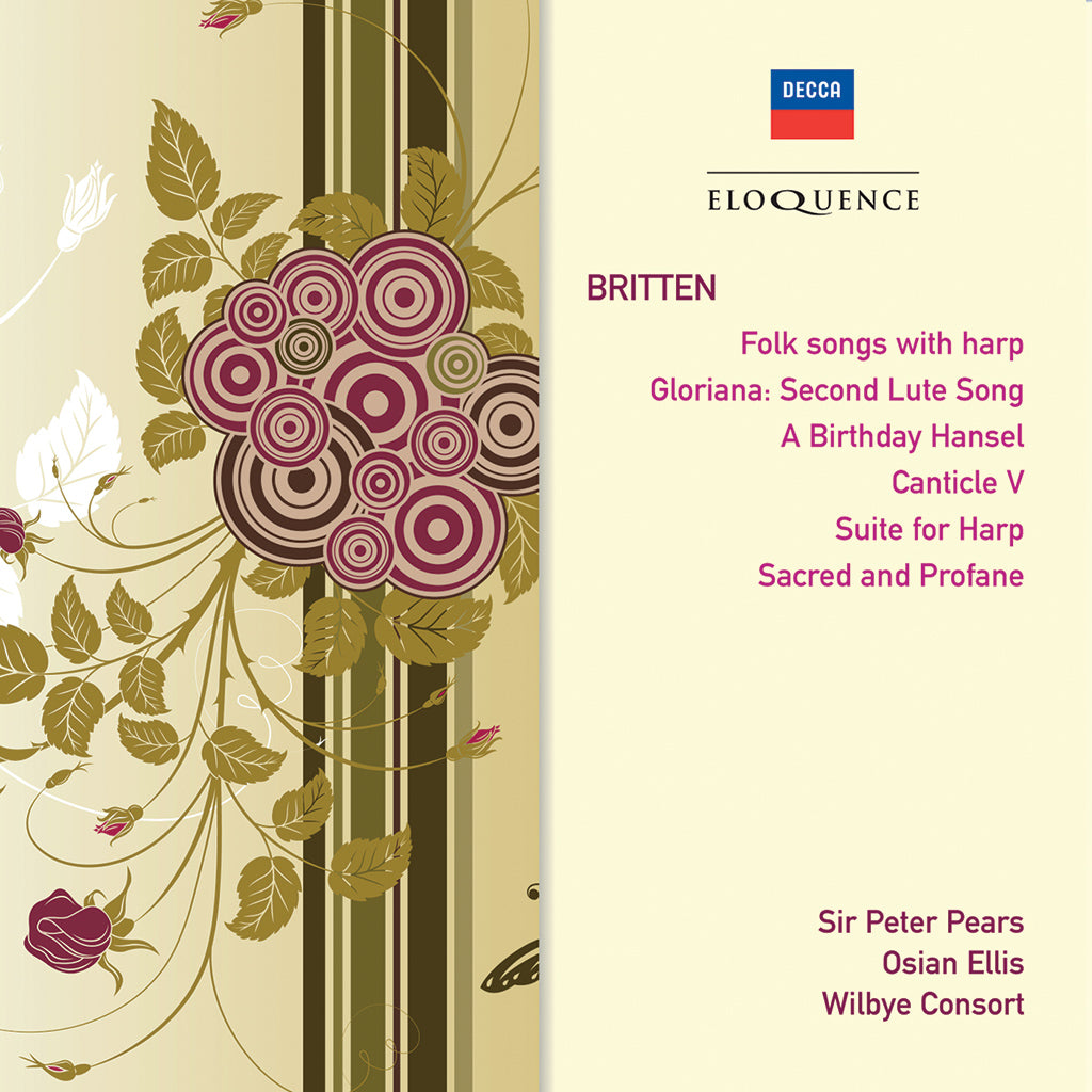 BRITTEN: Folk Songs with Harp, Suite for Harp etc. - Peter Pears, Osian Ellis, Wilbye Consort (2 CDs)