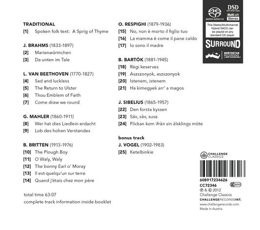 FOLK STORIES: SONGS BY BEETHOVEN, BRITTEN, MAHLER - CORA BURGGRAAF & SIMON LEPPER (HYBRID SACD)
