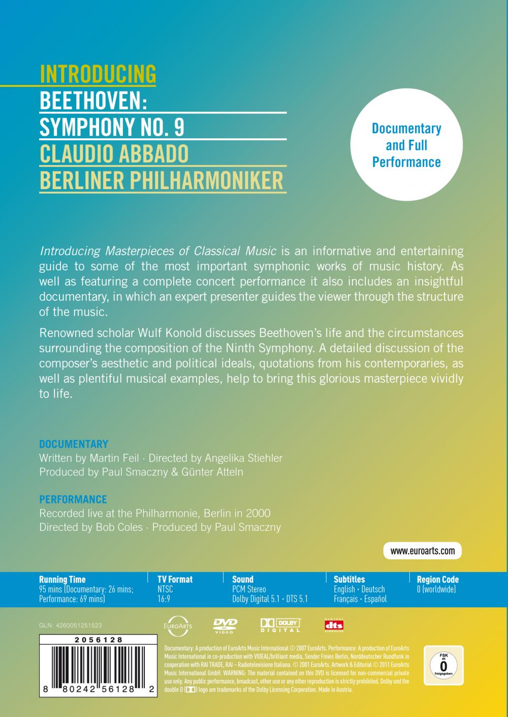 BEETHOVEN: Introducing Beethoven's Symphony No. 9 - Abbado, Berlin Philharmonic (Documentary and Full Performance on DVD)