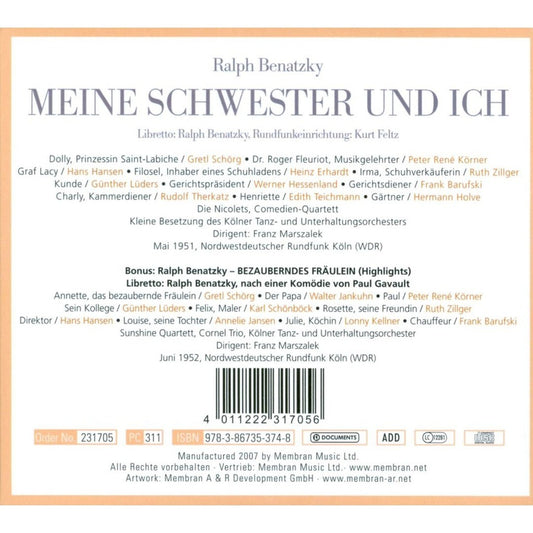BENATZKY: Meine Schwester & Ich; Bezauberndes Fraulein highlights (2 CDS)