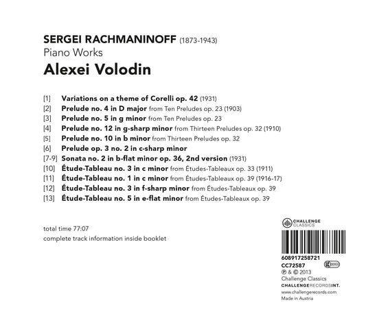 RACHMANINOV: Piano Works - Alexei Volodin