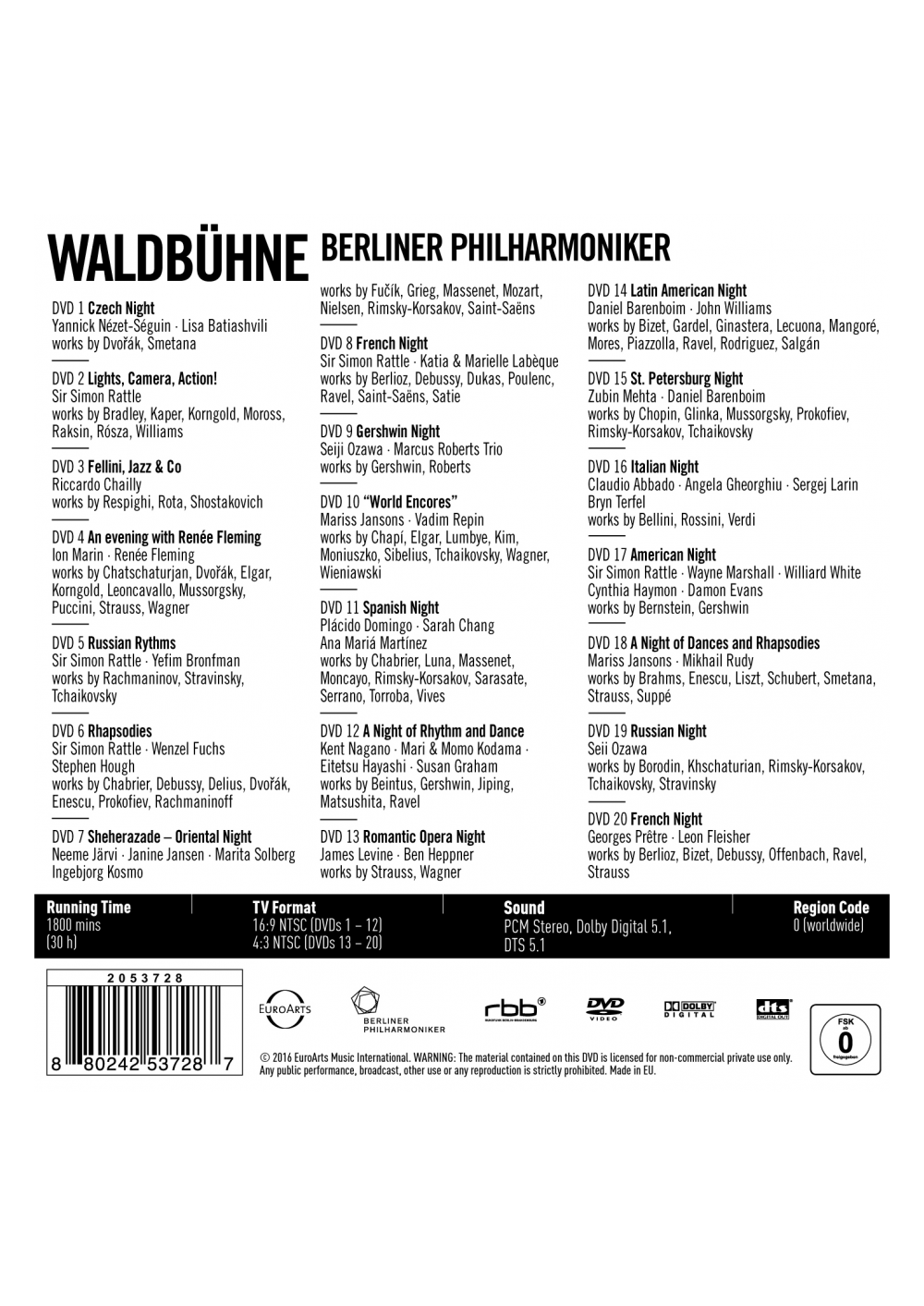 WALDBUEHNE: 20 CONCERTS BETWEEN 1992 & 2016 (20 DVDS