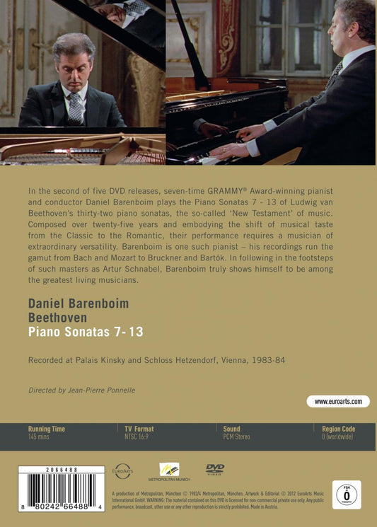 BEETHOVEN: Piano Sonatas, Vol. 2 Nos. 7-13 - Daniel Barenboim (DVD)