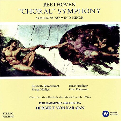 BEETHOVEN: SYMPHONY NO. 9 (STEREO VERSION) - PHILHARMONIA ORCHESTRA, HERBERT VON KARAJAN (2 LPS)