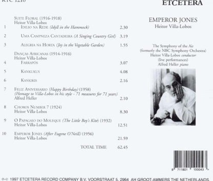 Villa-Lobos: Emperor Jones - Symphony of the Air, Heitor Villa-Lobos, Alfred Heller