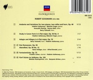 SCHUMANN: CHAMBER MUSIC - ASHKENAZY, BRENDEL, HOLLIGER, TUCKWELL, ROSTROPOVICH, BRITTEN