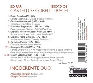 So Far & So Close: Incoerente Duo (baroque violin and accordion)