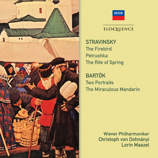 STRAVINSKY: Firebird, Petrouchka, Rite of Spring; BARTOK: Two Portraits, Miraculous Mandarin,  - Von Dohnanyi, Maazel, Vienna Philharmonic (2 CDs)
