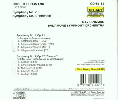 SCHUMANN: SYMPHONIES NO. 2 & 3 - David Zinman, Baltimore Symphony