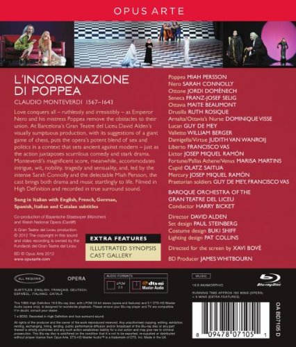 MONTEVERDI: L'incoronazione di Poppea - Harry Becket, Baroque Orchestra of Teatro Liceu, Barcelona (Blu-Ray DVD)