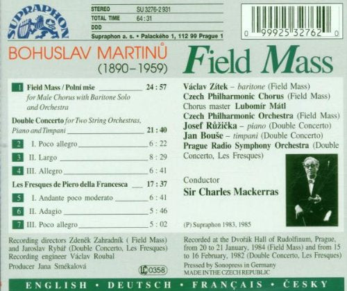 Martinu: Field Mass, Double Concerto, Les Fresques de Piero della Francesca - Prague Radio Symphony Orchestra, Sir Charles Mackerras
