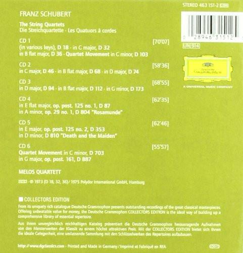 SCHUBERT: THE STRING QUARTETS - MELOS QUARTET (6 CDS