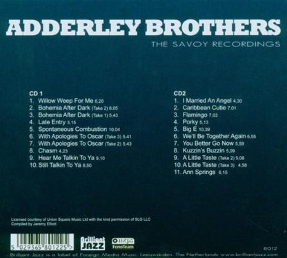 ADDERLEY BROTHERS - The Savoy Recordings (2 CDs)