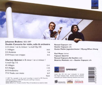 BRAHMS: Double Concerto; Clarinet Quintet, Op 115 - Gautier Capucon, Renaud Capucon, Capucon Quintet