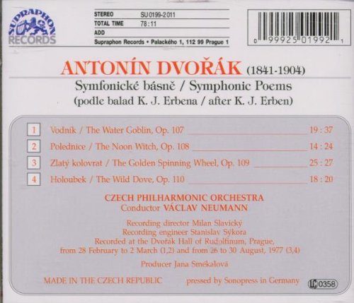 DVORAK: Symphonic Poems - Czech Philharmonic, Vaclav Neumann