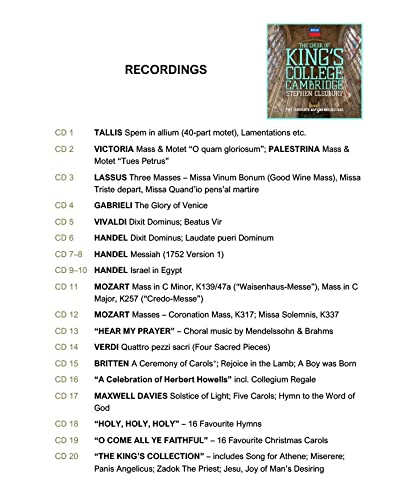 The Choir of Kings College, Cambridge: Stephen Cleobury - The Complete Argo Recordings (20 CDs)