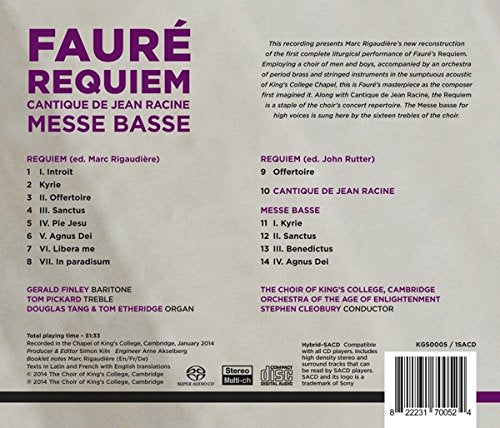 Faure: Requiem; Messe Basse; Cantique de Jean Racine - Choir of King's College, Cambridge (HYBRID SACD)