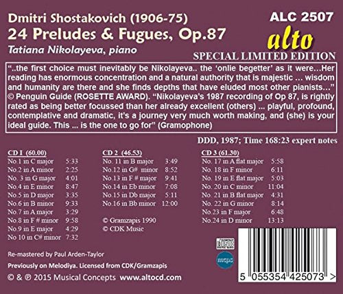 SHOSTAKOVICH: 24 PRELUDES & FUGUES OP. 87 - TATIANA NIKOLAYEVA (3 CDS)