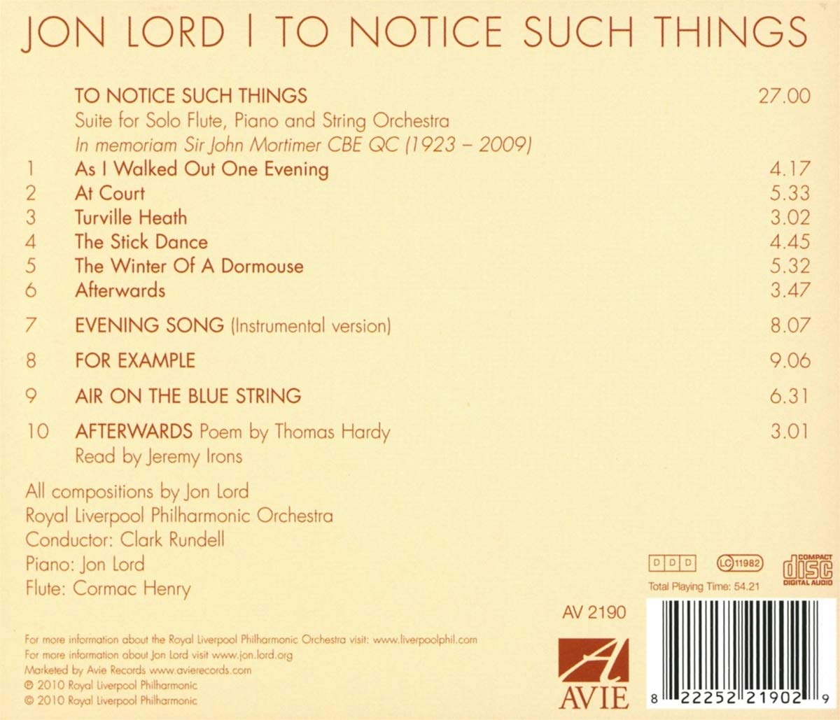 Lord: To Notice Such Things - Royal Liverpool Philharmonic Orchestra