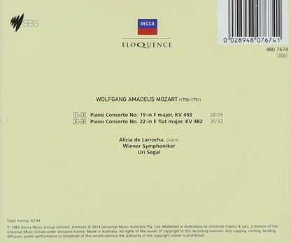 MOZART: PIANO CONCERTOS NO. 19 & 22 - DE LARROCHA, VIENNA PHILHARMONIC, SEGAL