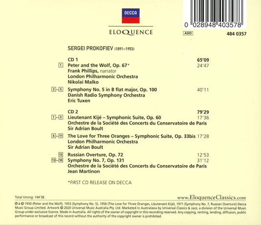 PROKOFIEV: THE DECCA MASTERS - BOULT, MARTINON (2 CDS)