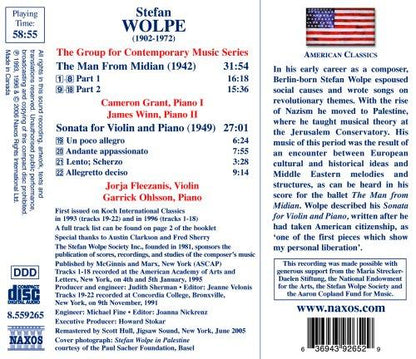 WOLPE: THE MAN FROM MIDIAN - GRANY, WINN, FLEEZANIS, OHLSSON, GROUP FOR CONTEMPORARY MUSIC
