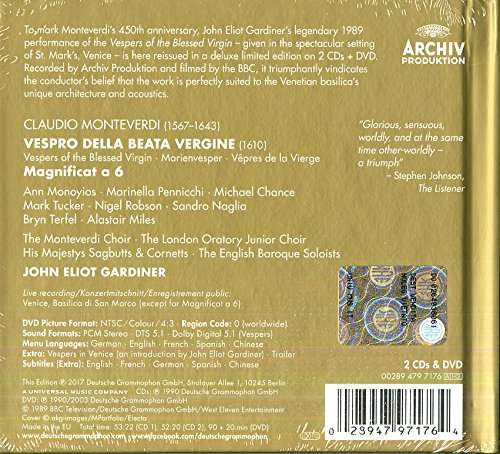 MONTEVERDI: VESPRO DELLA BEATA VERGINE - SIR JOHN ELIOT GARDINER (2 CDS + DVD)
