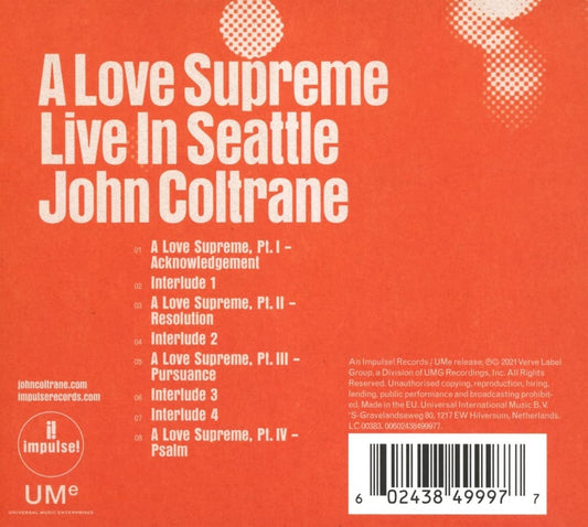 JOHN COLTRANE: A LOVE SUPREME - LIVE IN SEATTLE