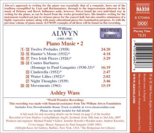 ALWYN: PIANO MUSIC, VOLUME 2 - ASHLEY WASS