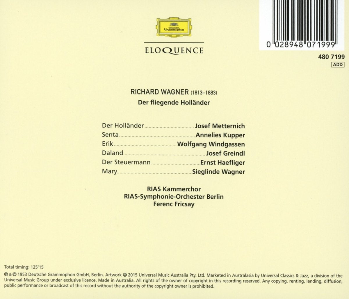 WAGNER: DER FLIEGENDE HOLLANDER - FRICSAY (2 CDS)