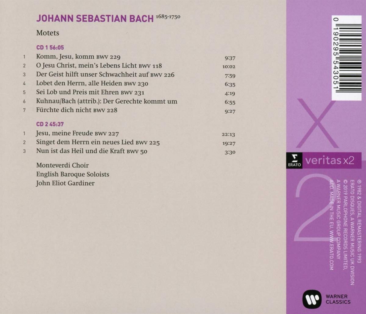 Bach: Motets BWV 225-231, Cantatas BWV 50 & 118 - John Eliot Gardiner (2 CDs)