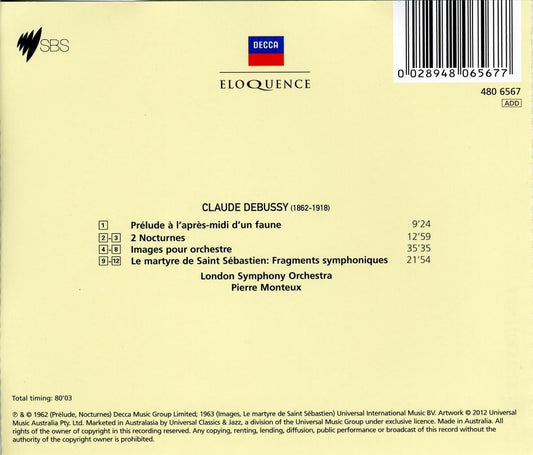 DEBUSSY: ORCHESTRAL WORKS - PIERRE MONTEUX, LONDON SYMPHONY ORCHESTRA