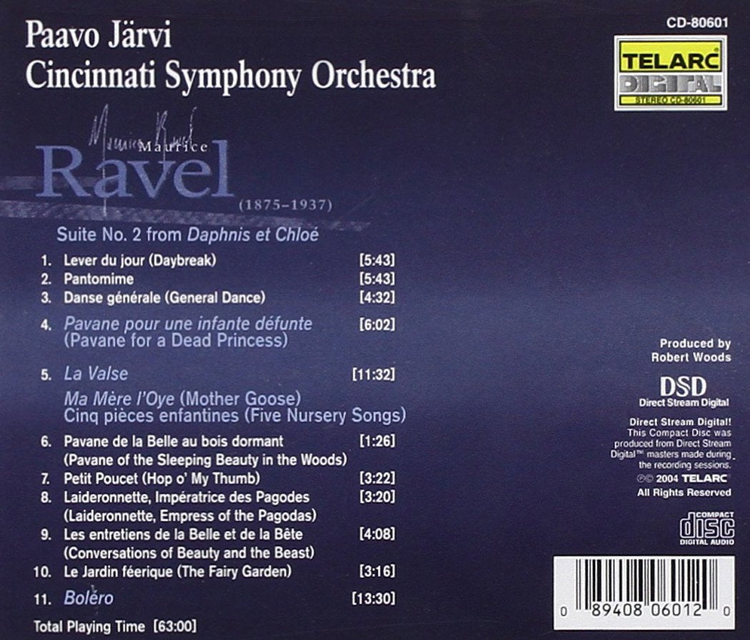 RAVEL: DAPHNIS & CHLOE, SUITE No.2; LA VALSE; MA MERE L'OYE; PAVANE - Paavo Jarvi, Cincinnati Symphony Orchestra