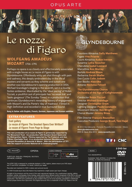 MOZART: Le Nozze di Figaro - Glyndebourne Chorus, London Philharmonic Orchestra, Ticciati (DVD)