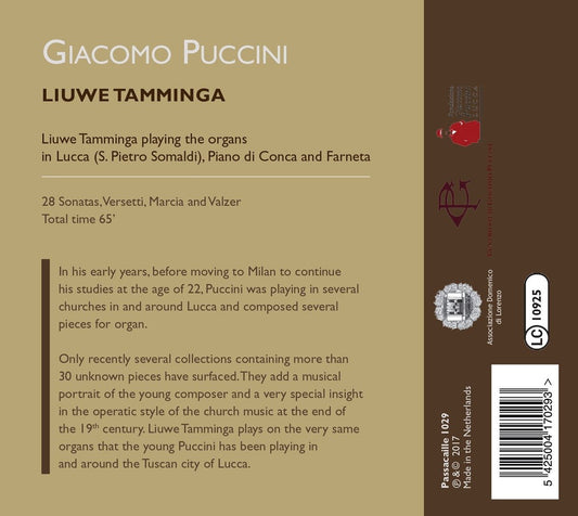 Puccini: Organ Works - Liuwe Tamminga