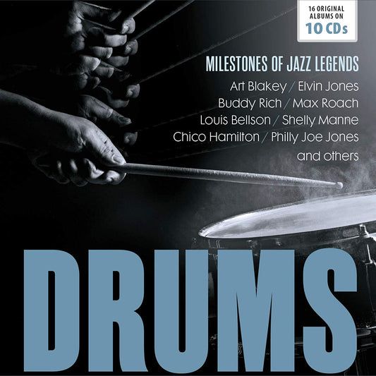 DRUMS - MILESTONES OF JAZZ LEGENDS: Art Blakey, Elvin Jones, Buddy Rich, Max Roach, Louis Bellson (10 CDS)